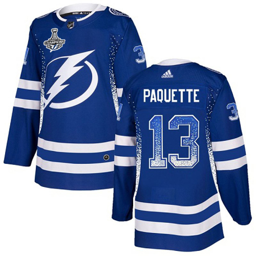 Adidas Tampa Bay Lightning Men #13 Cedric Paquette Blue Home Authentic Drift Fashion 2020 Stanley Cup Champions Stitched NHL Jersey->tampa bay lightning->NHL Jersey